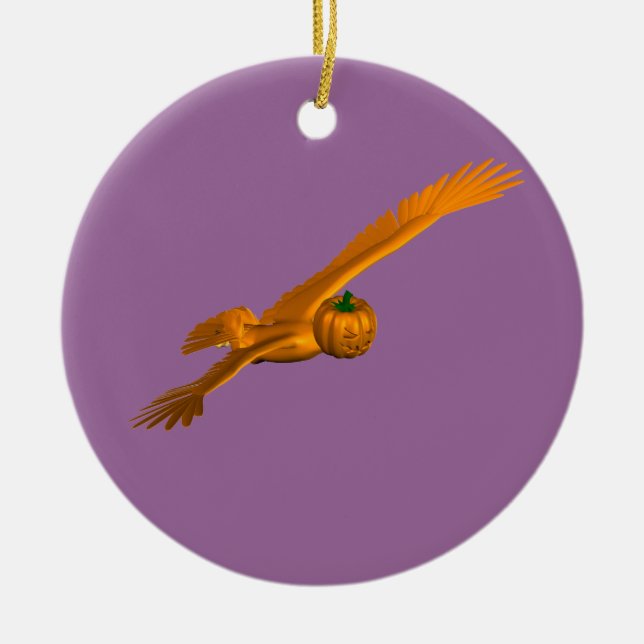 Orange Eagle Ceramic Tree Decoration (Front)