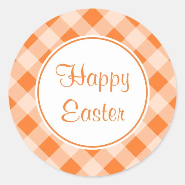 Orange Easter Gingham Stickers (Front)
