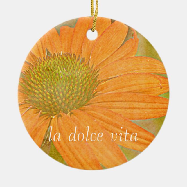 Orange Echinacea Art Dolce Vita Ornament (Front)