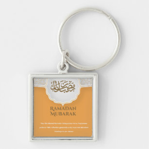Orange Eid Mubarak Key Ring