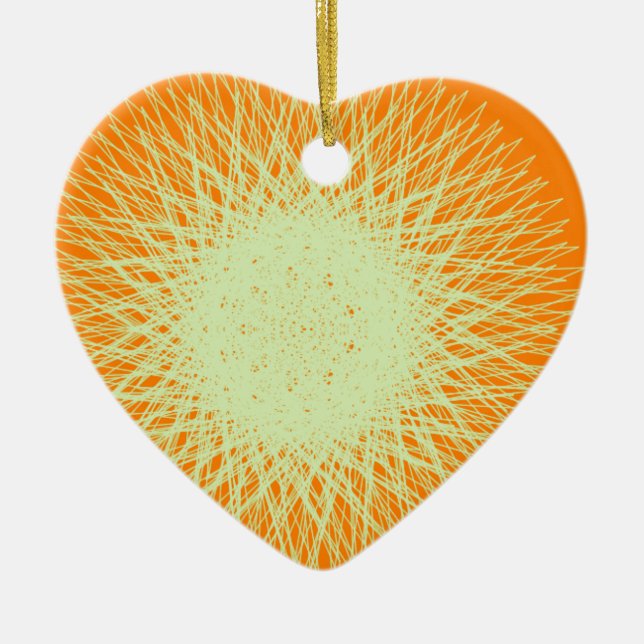 orange electric light ceramic tree decoration (Front)