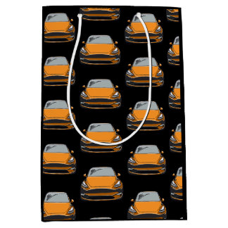 Orange Electric Vehicle SUV Car Black Background Medium Gift Bag