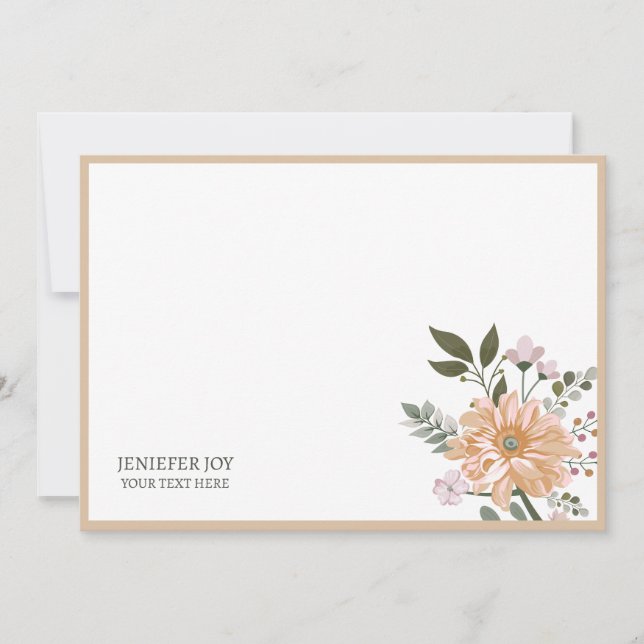 Orange Elegant Flowers Wreath holiday card (Front)