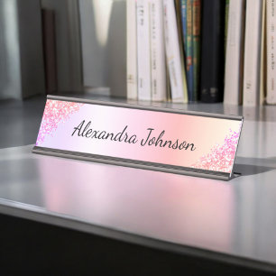 Orange Elegant Modern Professional Office Desk Name Plate