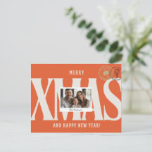 Orange elegant Personalised Christmas Greeting