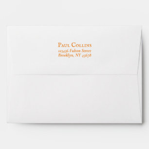 Orange Elegant Serif 5x7 invitation Envelope