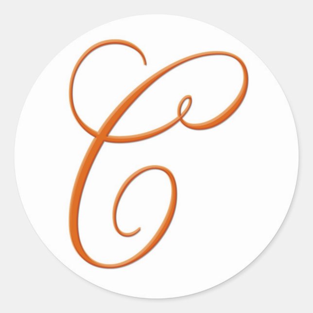 ORANGE Envelope Seal with Monogram (Front)