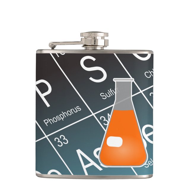 Orange Erlenmeyer (Conical) Flask Chemistry (Front)
