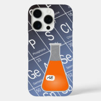 Orange Erlenmeyer Flask (with Initials) Chemistry