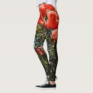 Orange Eucalyptus Flower Tree, Leggings