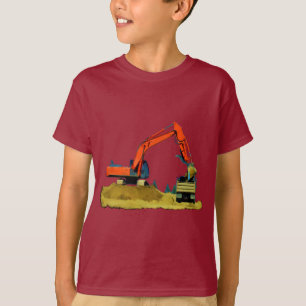 Orange Excavator and Yellow Dump-Truck T-Shirt