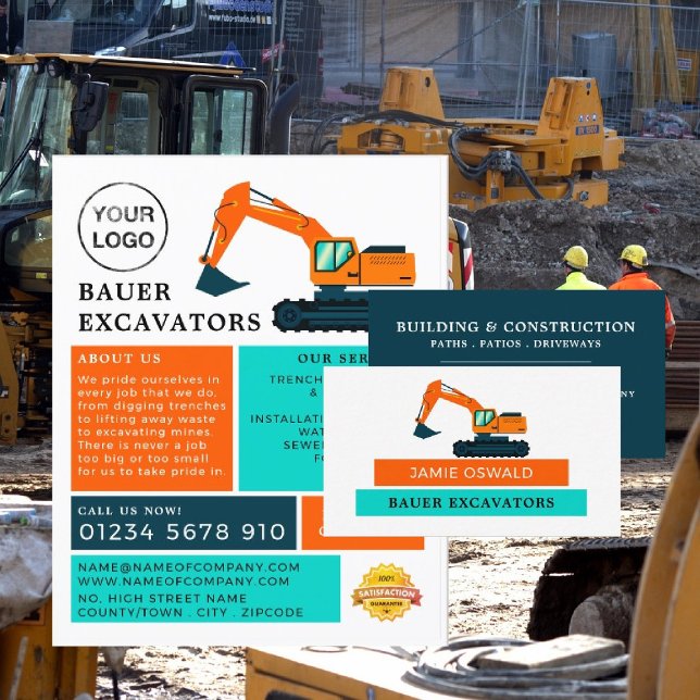 Orange Excavator, Builders Advertising Flyer (Creator Uploaded)