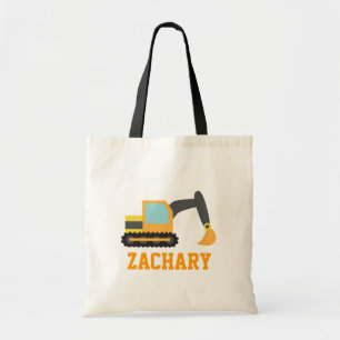 Orange Excavator, Construction Vehicles, for Kids Tote Bag