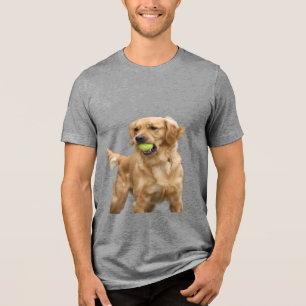 Orange Excavator On Rocky Terrain Crest Tri-Blend Shirt