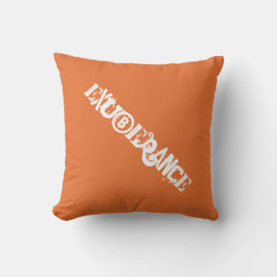 Orange Exuberance Distressed Typography Cushion