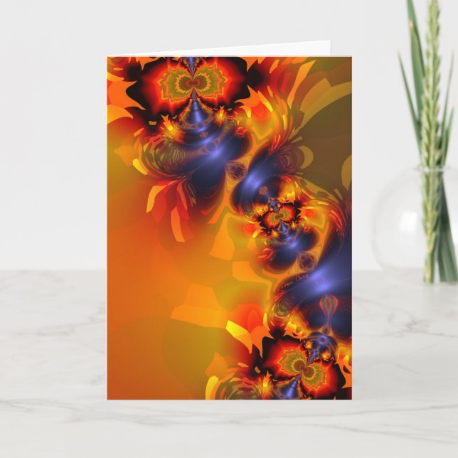 Orange Eyes Aglow – Gold & Violet Delight Card (Front)