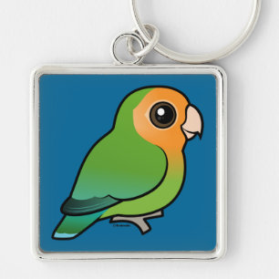 Orange-faced Peach-faced Lovebird Key Ring