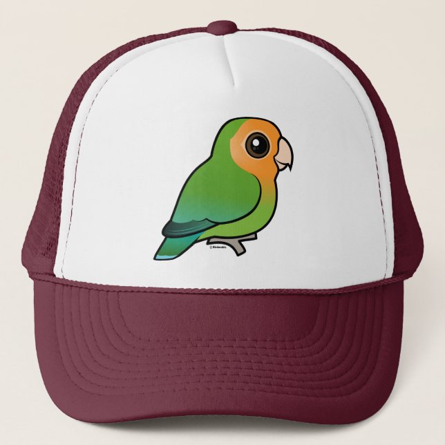 Orange-faced Peach-faced Lovebird Trucker Hat (Front)