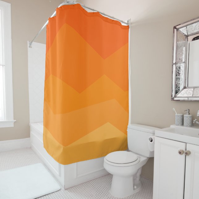 Orange Fade  Shower Curtain (In Situ)
