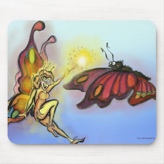 Orange Faerie Mouse Pad (Front)