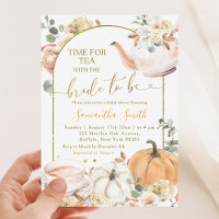 Orange Fall Boho Pumpkin Floral Bridal Shower Tea