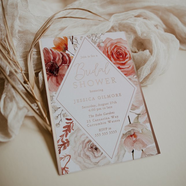 Orange Fall Floral & Rose Gold Bridal Shower (Creator Uploaded)