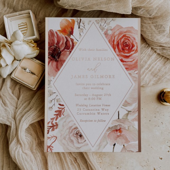Orange Fall Floral & Rose Gold Wedding (Creator Uploaded)