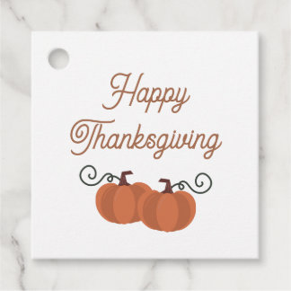 Orange Fall Gingham Grid Pattern Favour Tags