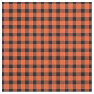 Orange Fall Green Buffalo Country Lumberjack Plaid Fabric