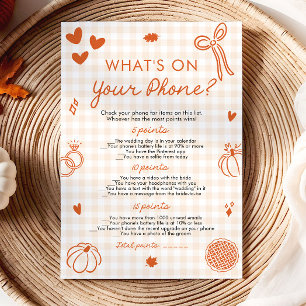 Orange Fall Hand Drawn What's on Your Phone Game Invitation