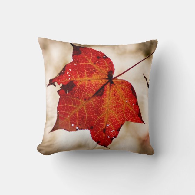Orange Fall Leaf Cushion (Front)