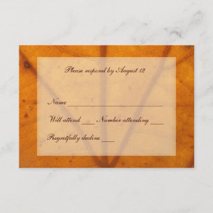 Orange Fall Leaf rsvp with envelope Card