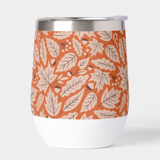 Orange Fall Leaves & Acorns Pattern (Left)