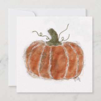 Orange Fall Pumpkin Card
