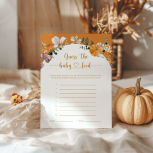 Orange Fall pumpkin guess the baby food game