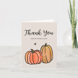 Orange Fall Pumpkin Thank You Note Card