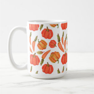 ORANGE FALL PUMPKINS & CARROTS COFFEE MUG