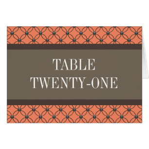 Orange Fancy Lattice Table Number Card