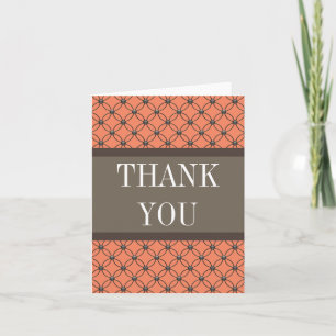 Orange Fancy Lattice Thank You Card