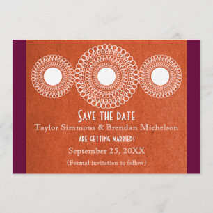 Orange Far East Elegance Save the Date Invitation