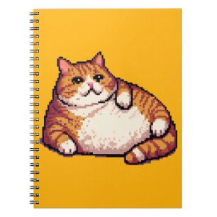 Orange fat cat meme pixel art notebook