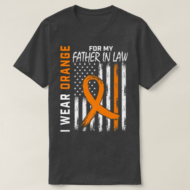 Orange Father In Law Multiple Sclerosis Awareness  T-Shirt (Design Front)