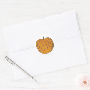 Orange Faux Foil Pumpkin Fall Envelope Seal 