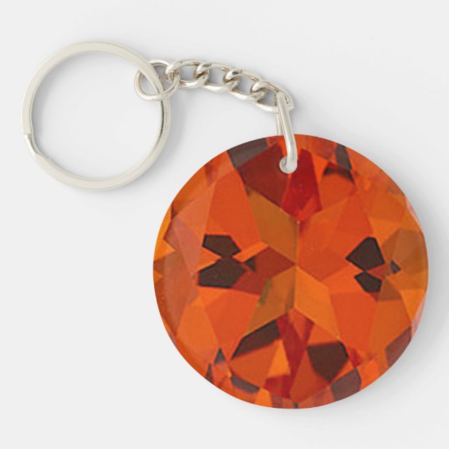 orange faux topaz acrylic keychains,  key ring (Front)