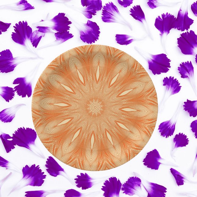 Orange Faux Tulle Design Paper Plate (Creator Uploaded)