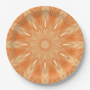 Orange Faux Tulle Design Paper Plate