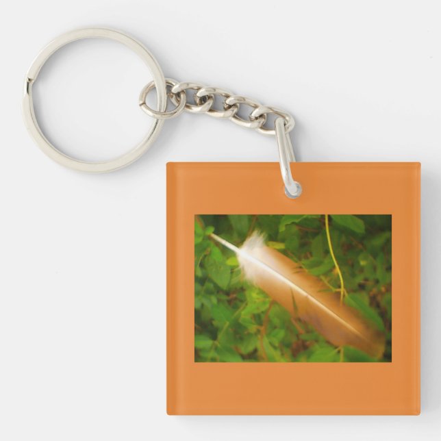 Orange Feather Key Ring (Front)