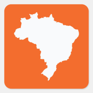 Orange Festive Brazil at Emporio Moffa Square Sticker