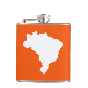 Orange Festive Brazil Hip Flask