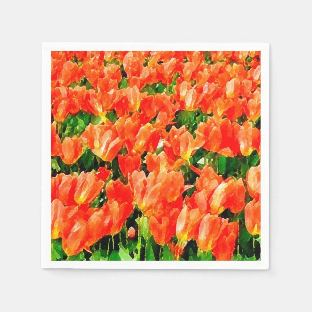 Orange field of tulips napkin (Front)